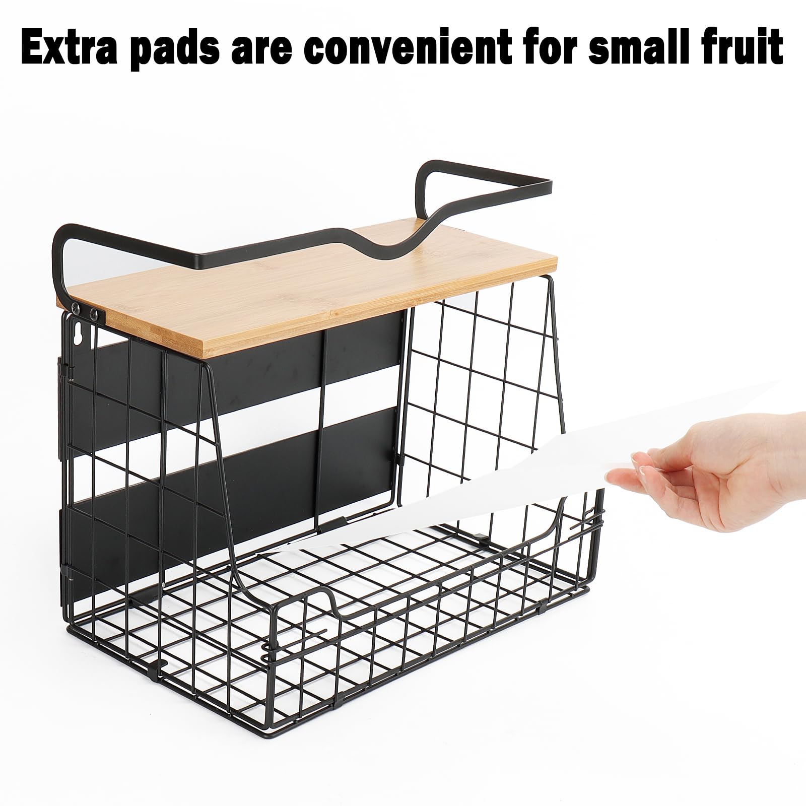 Livabber black kitchen organizer adds a sleek, space-saving touch.