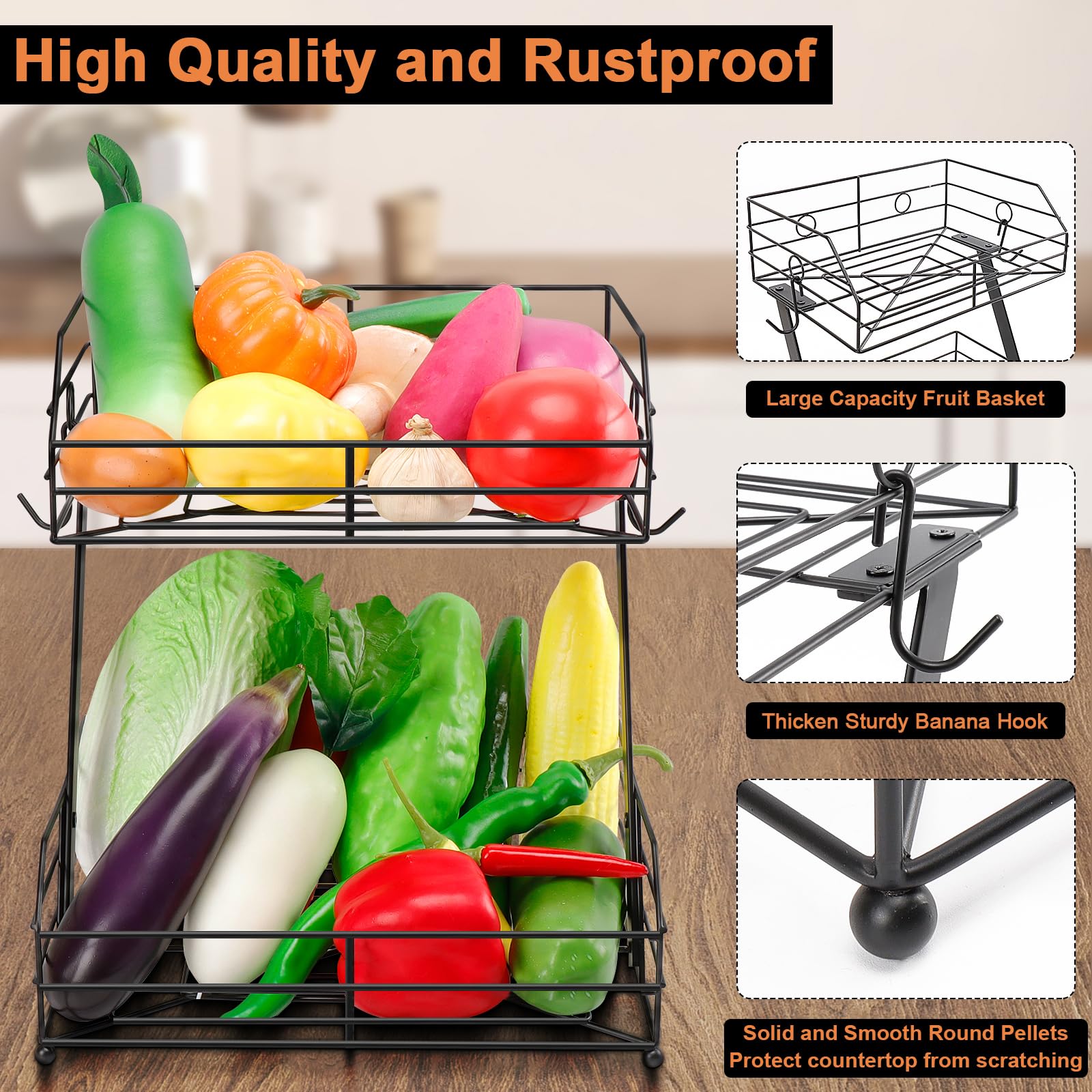 Livabber countertop basket with air-drying design helps keep produce fresh.