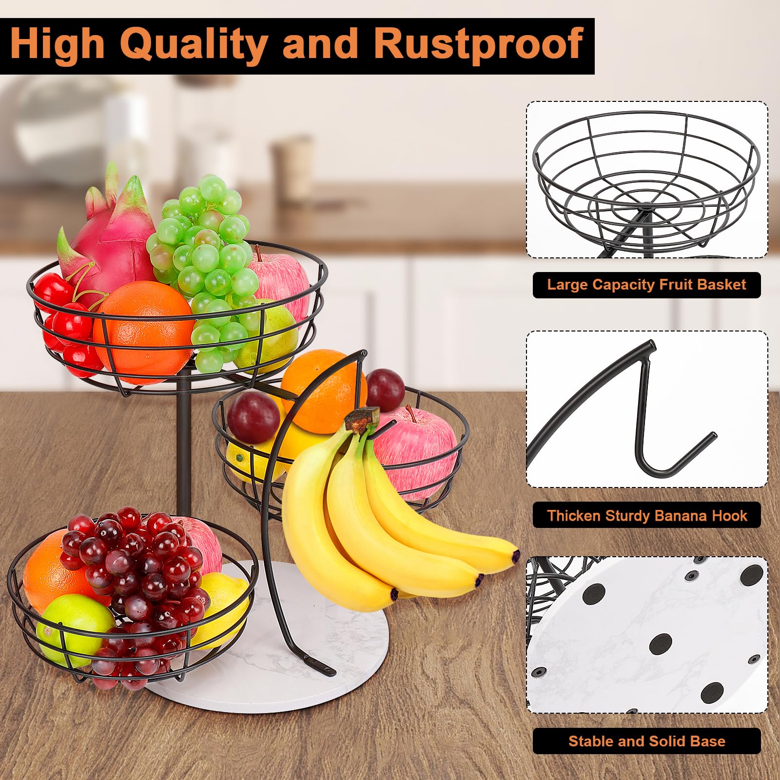 Livabber easy-assembly fruit basket for quick setup.