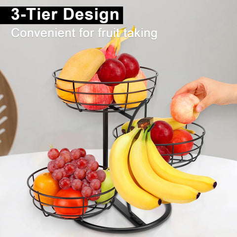 Livabber fruit basket on counter demonstrates easy access to produce.