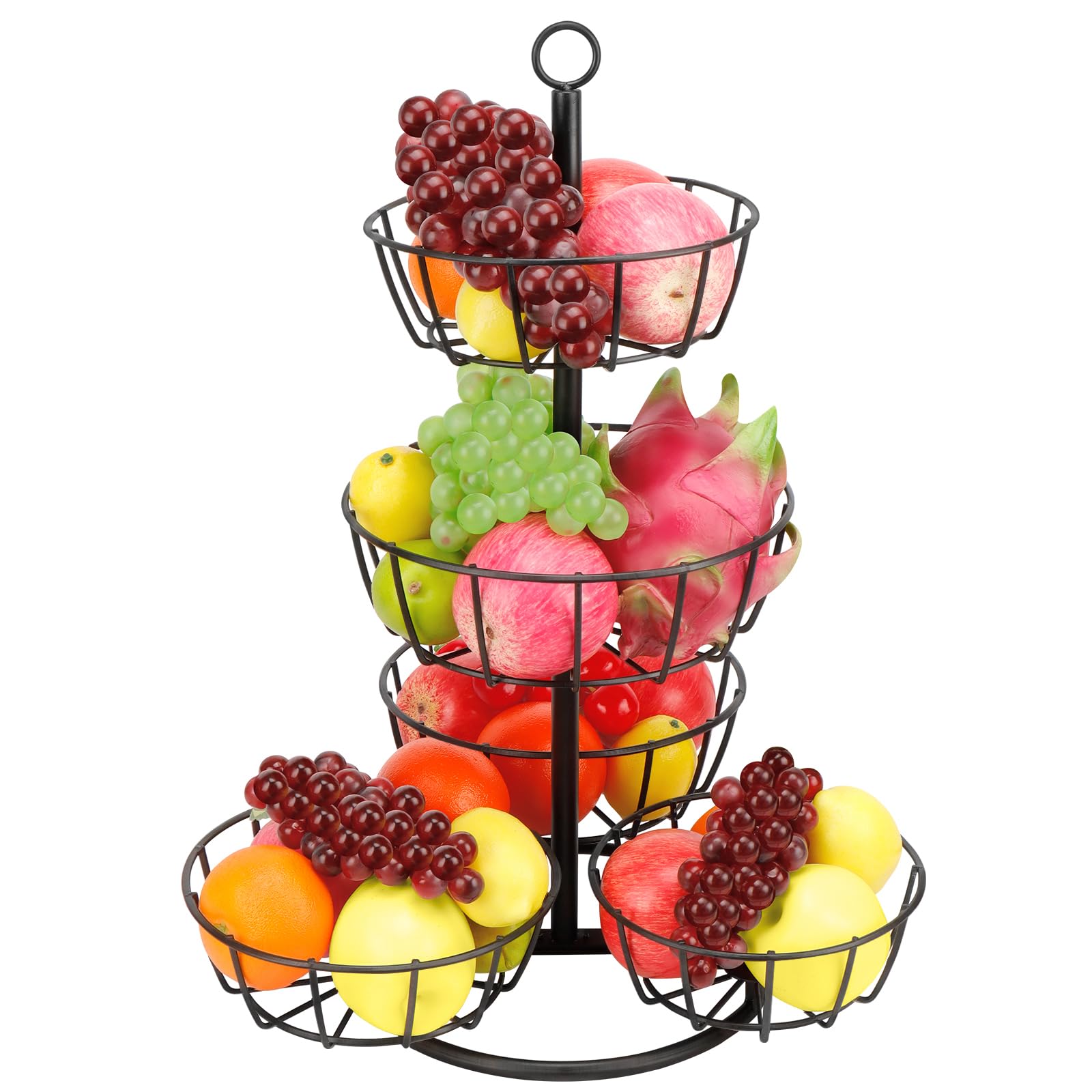 Livabber 5-tier fruit basket bowl with sturdy base keeps counter organized