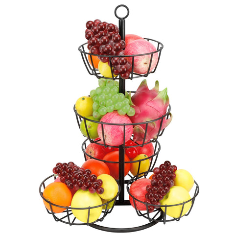 Livabber 5-tier fruit basket bowl with sturdy base keeps counter organized