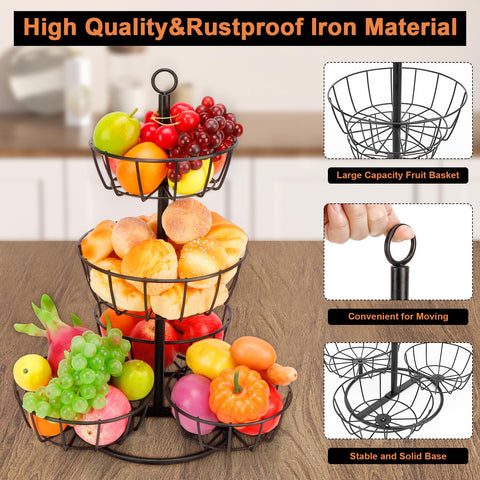 Livabber fruit basket bowl filled with fresh produce on the countertop