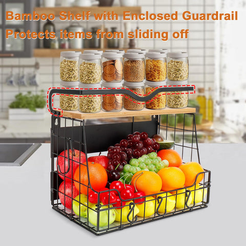 Livabber large-capacity magnetic basket maximizes fruit, snacks, and condiments storage.