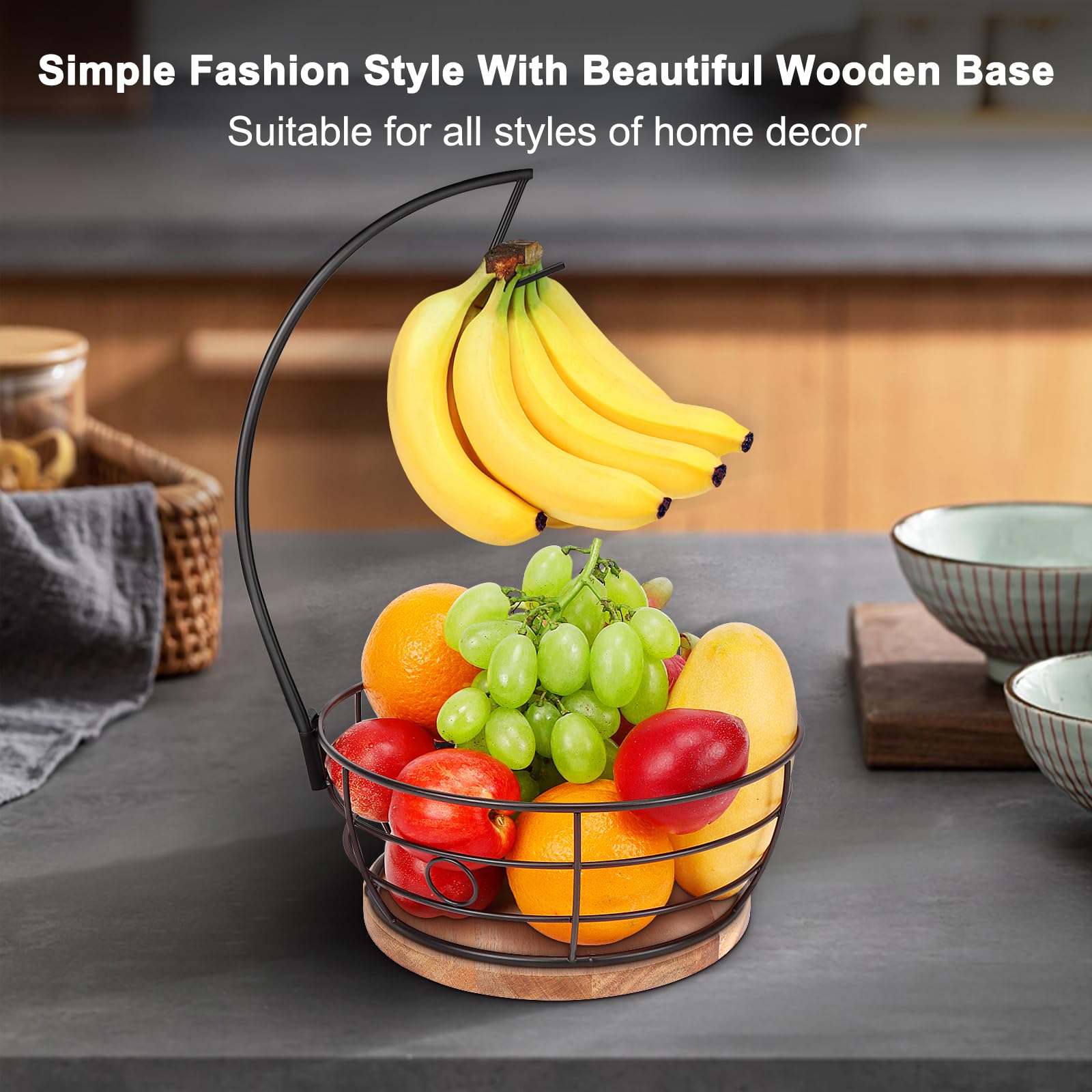 Livabber metal-framed fruit basket offers a clear view of contents.