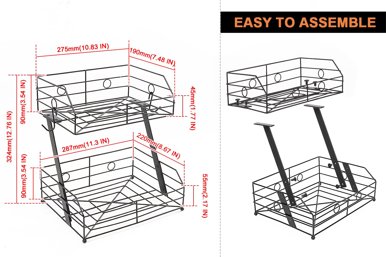 Livabber metal fruit storage bin offers rustproof durability for busy kitchens.