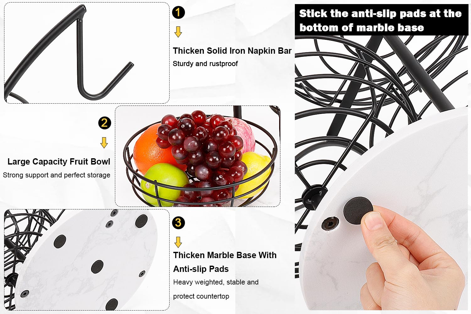 Livabber metal fruit and vegetable storage basket for organized kitchen prep.