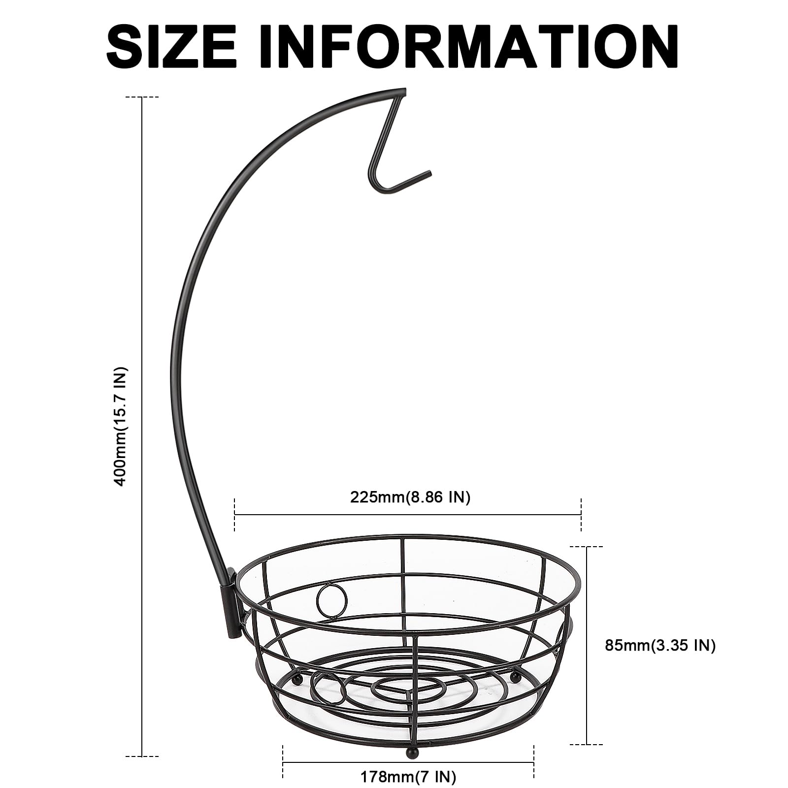 Livabber round black metal fruit bowl adding modern style to kitchen display