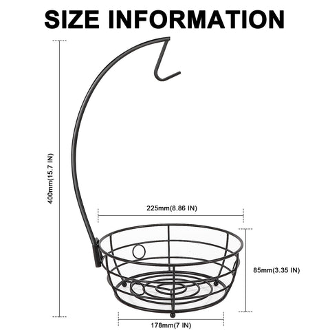 Livabber round black metal fruit bowl adding modern style to kitchen display
