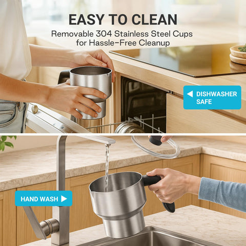 Livatro dishwasher-safe jug in premium stainless steel.