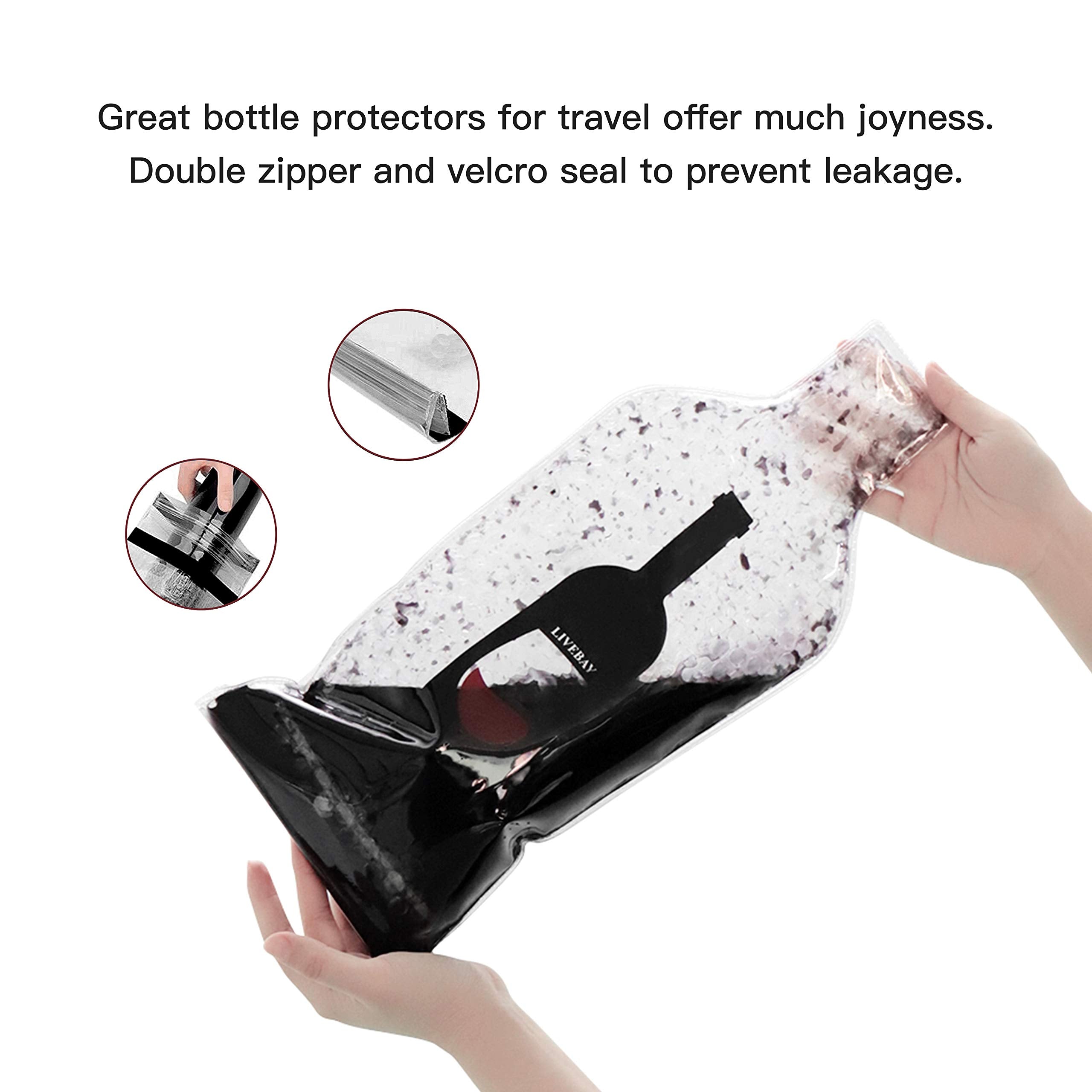 LiveBay bottle sleeve shows double zip and Velcro seal for leak protection.