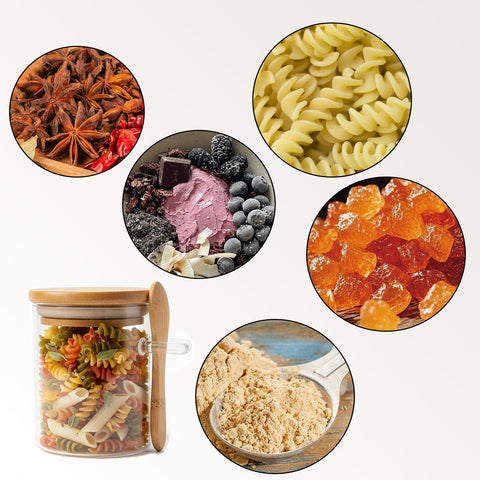 Livejun airtight glass jar keeps spices and coffee fresh.
