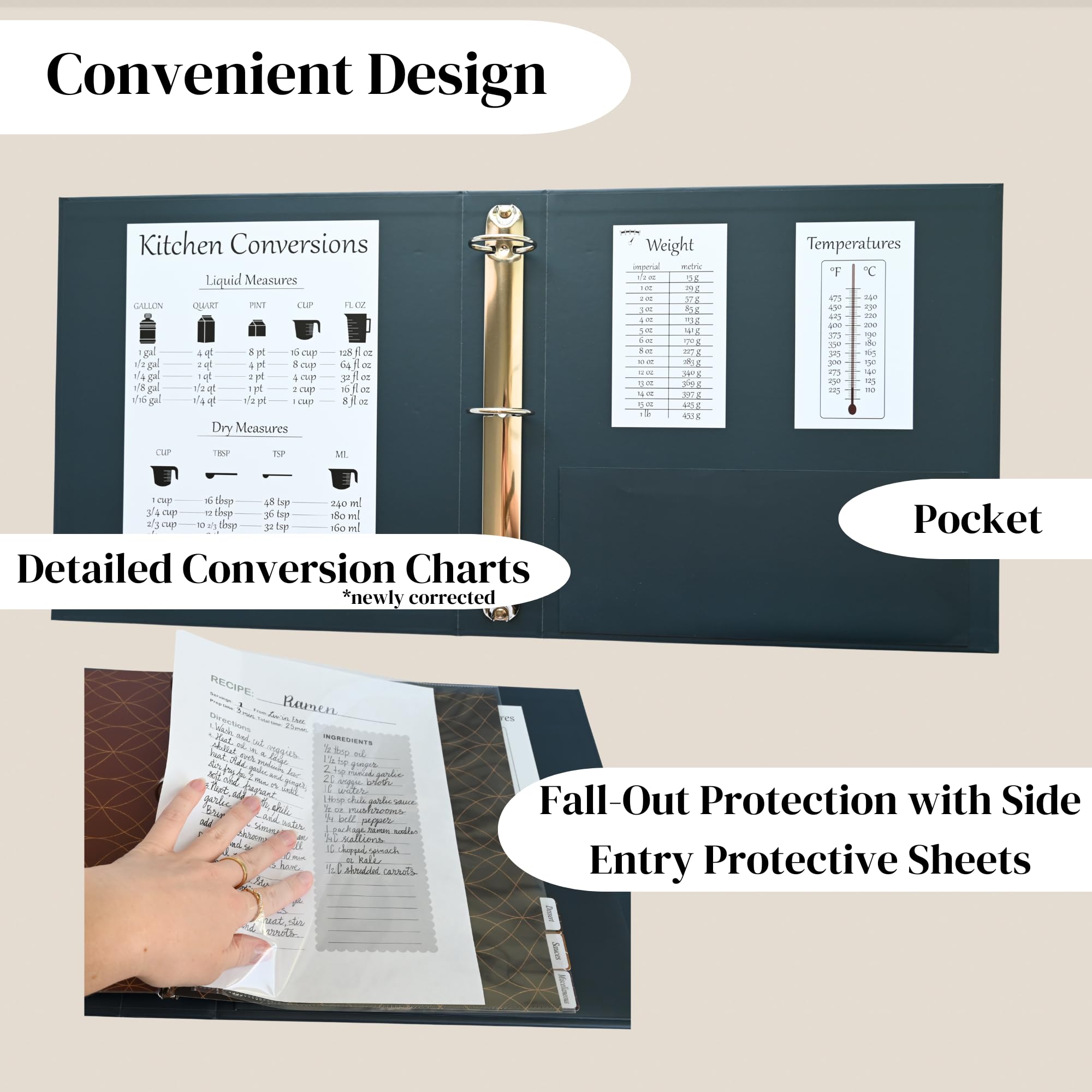 Liv'in Free clear protective sleeves guard pages from spills.
