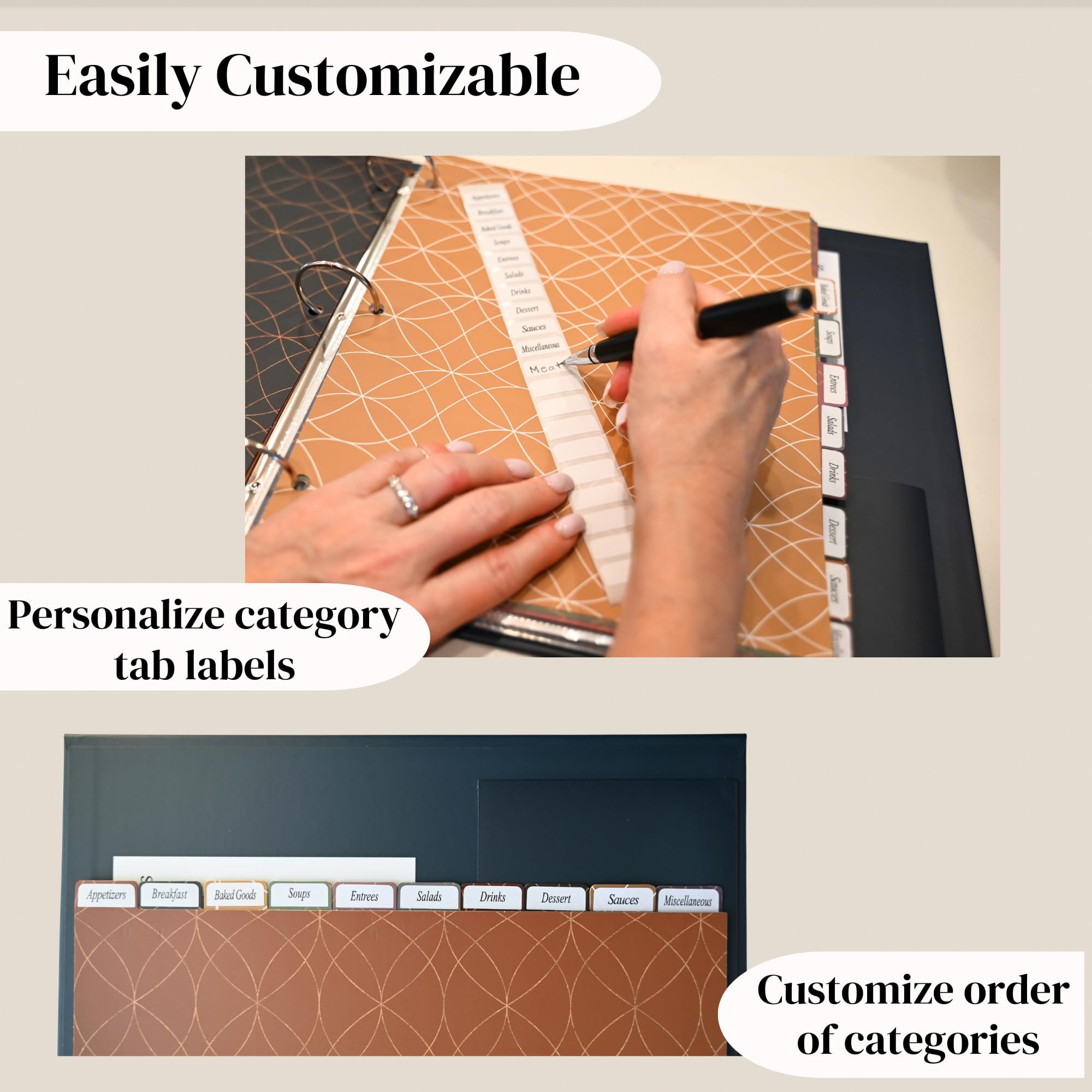 Liv'in Free 8.5x11 recipe sheets for easy organization.
