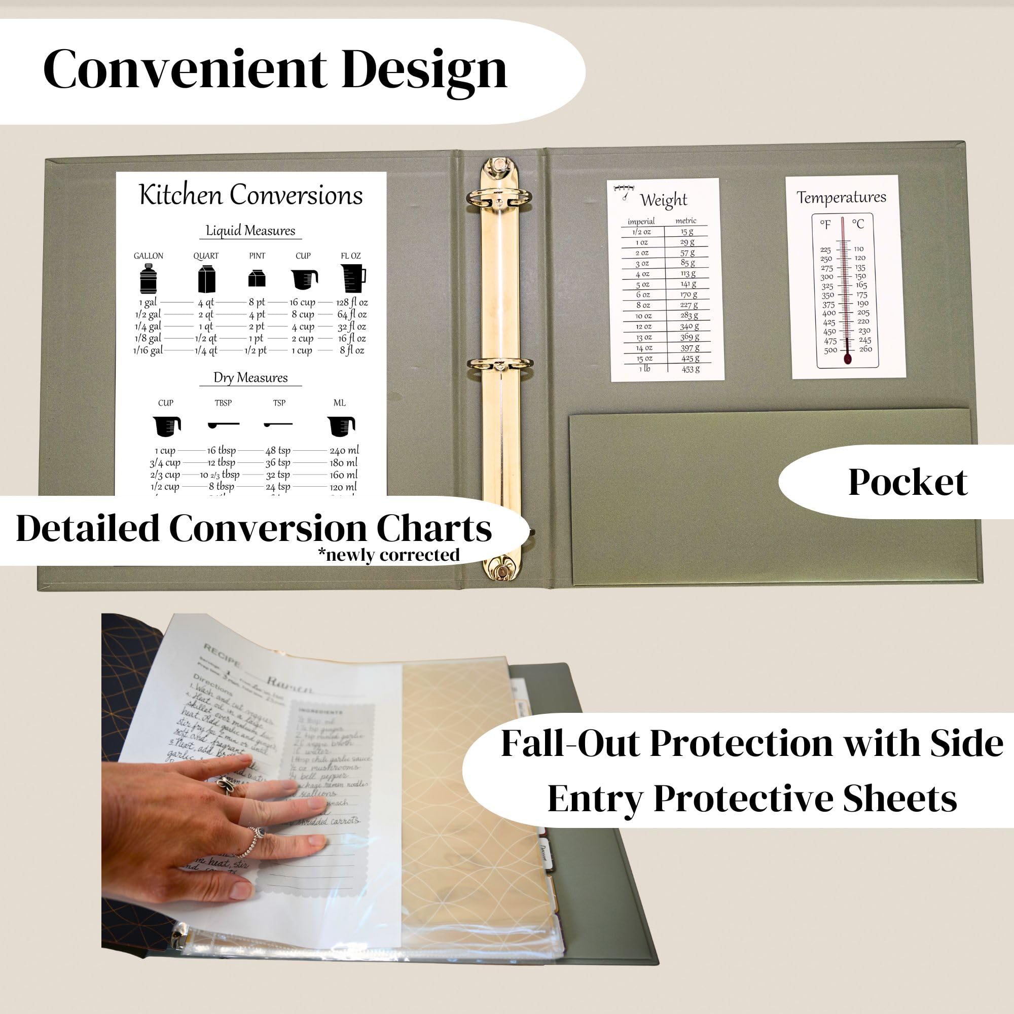 Liv'in Free dividers and labels organized categories for effortless recipe sorting.