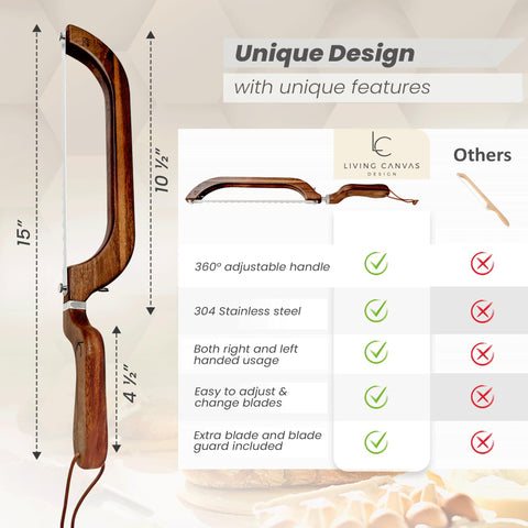 Living Canvas Design Bread Bow Knife gift-ready serrated slicer for bakers.