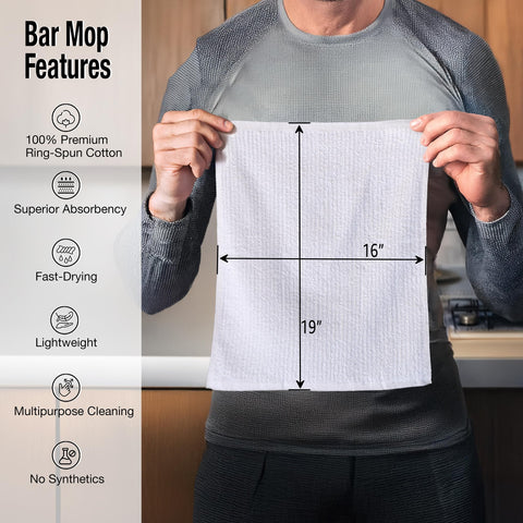 Living Fashions bar mop towels absorbent and quick-drying for busy spaces