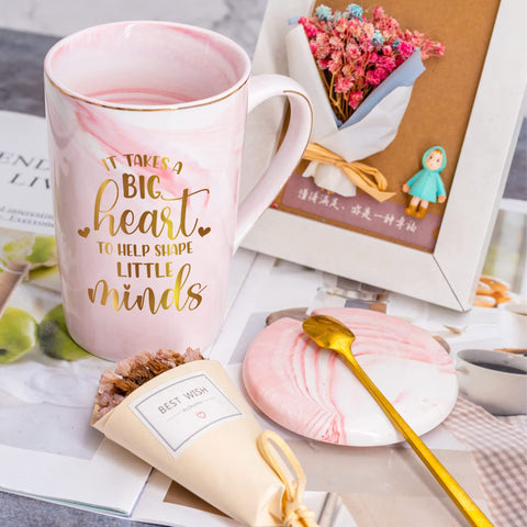 Livinges babysitter gift mug pink wrapped, a warm token of thanks.