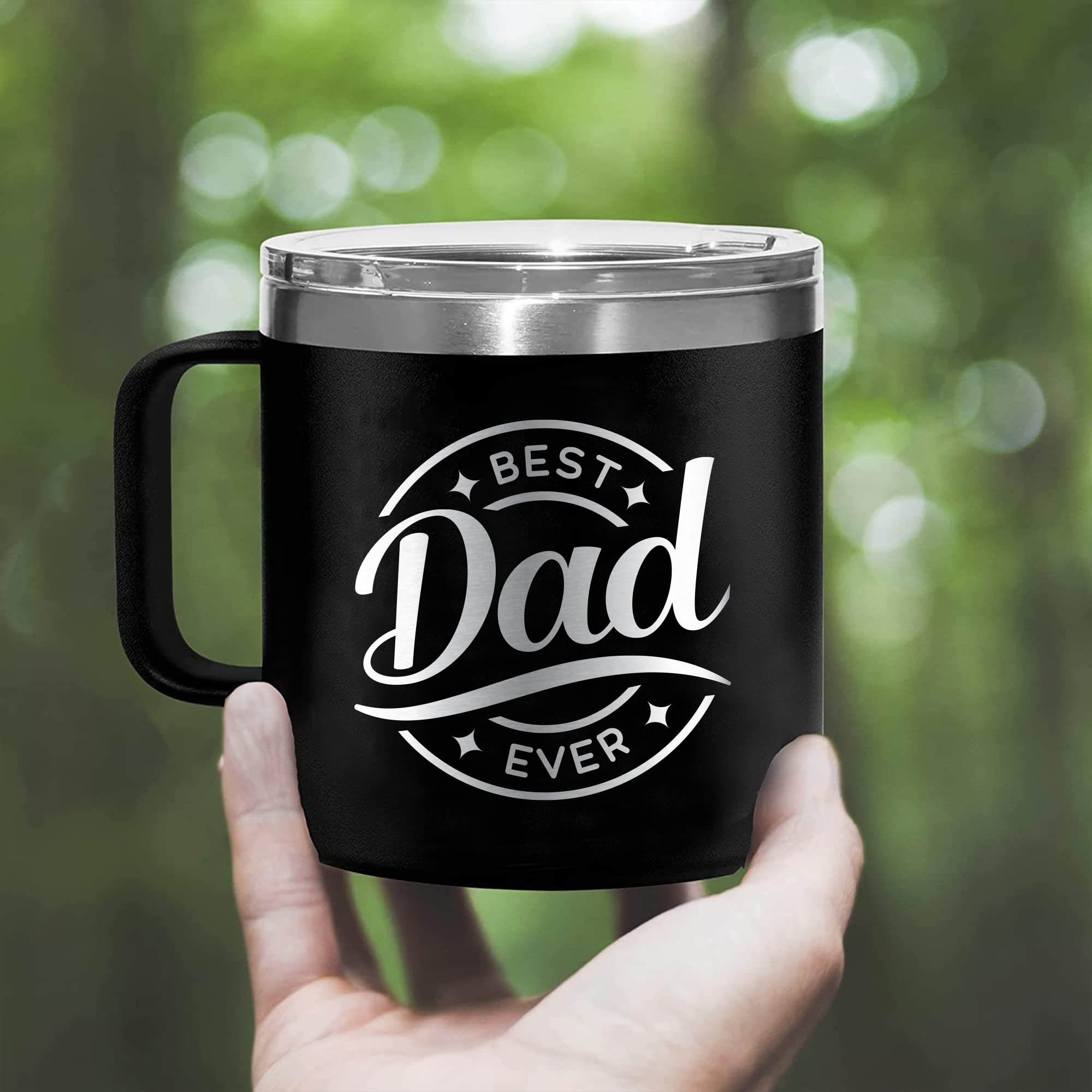 Livinges best father ever mug printed on both sides for visibility from any angle.
