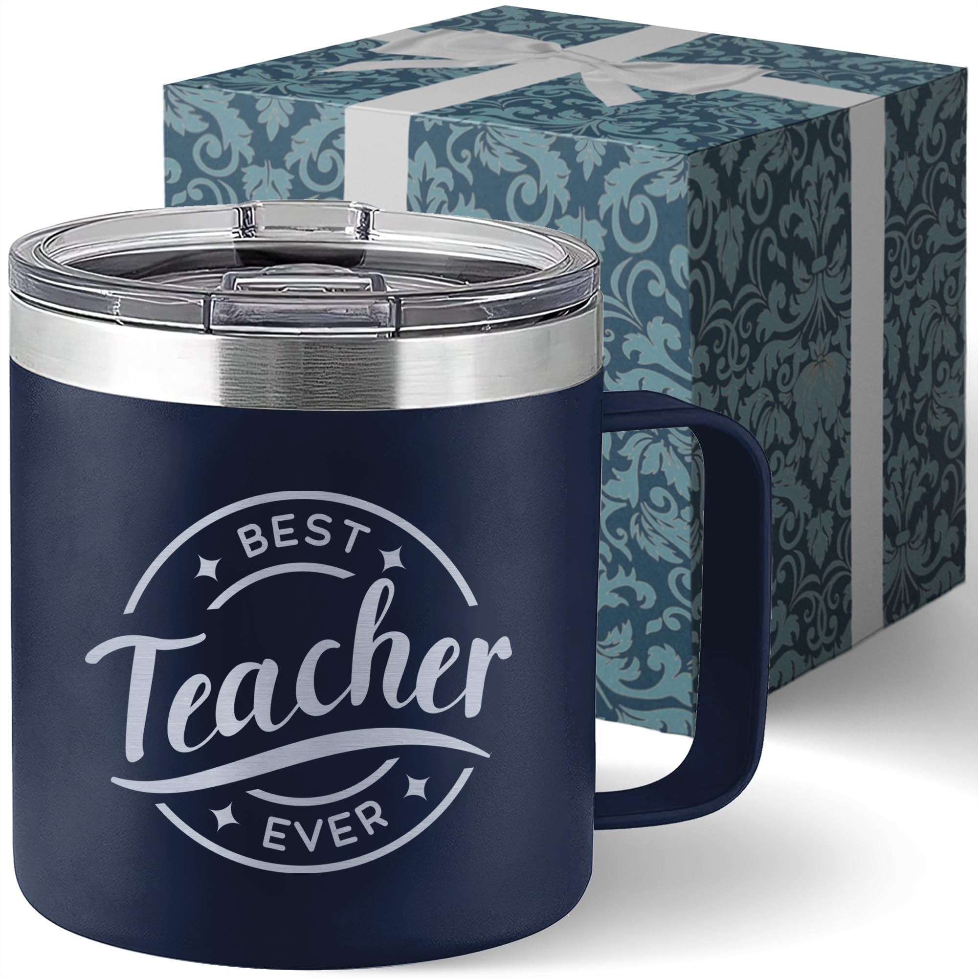 Livinges Best Teacher Ever Tumbler with lid for spill-free sipping at school