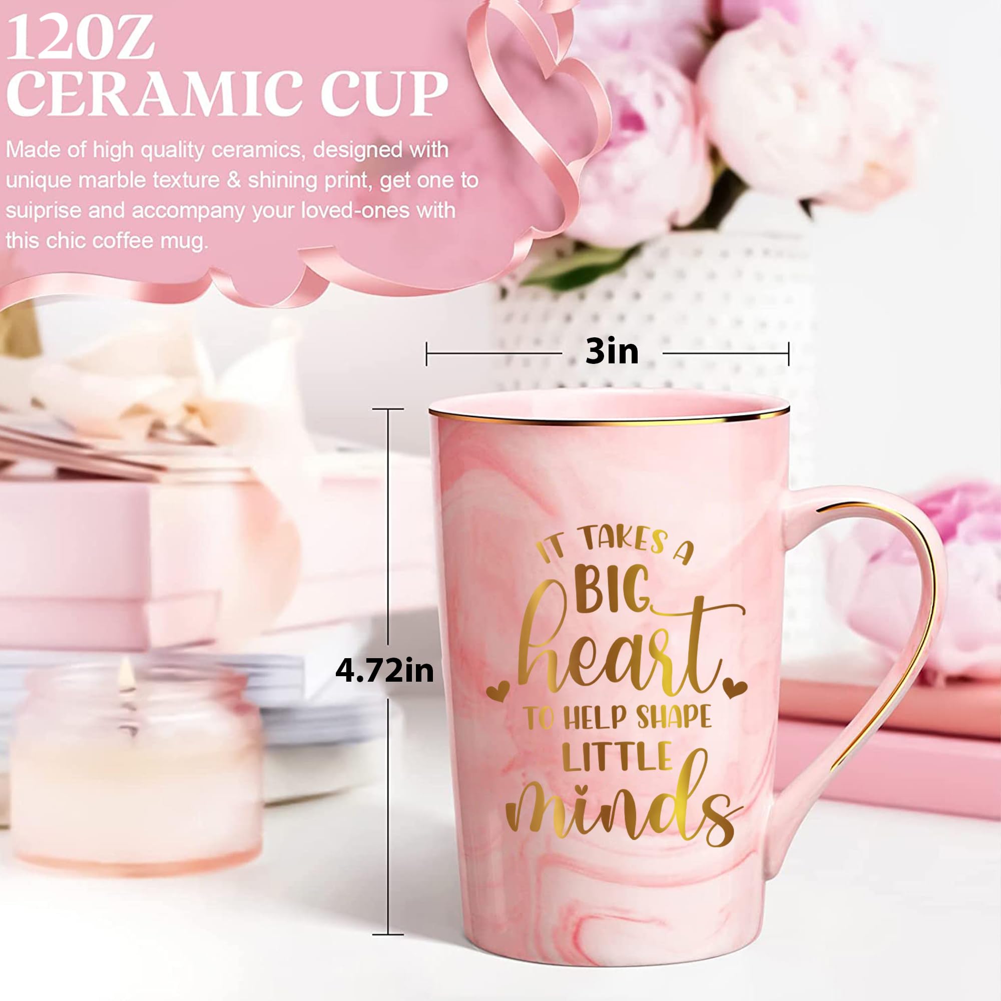 Livinges Christmas gift for teachers mug pink, ready to brighten holidays.