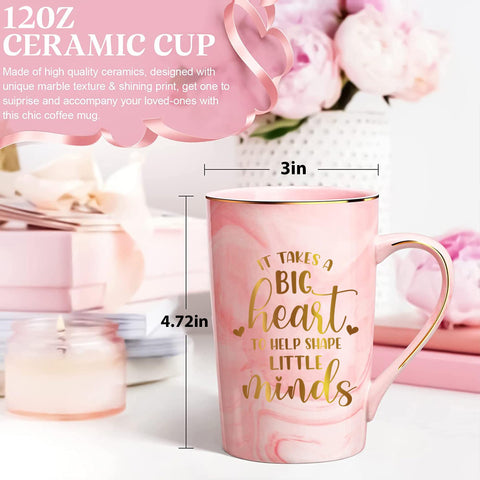 Livinges Christmas gift for teachers mug pink, ready to brighten holidays.