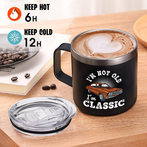 Livinges dad gift humorous two-sided print tumbler shows cheerful design for daily coffee