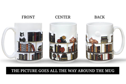 Livinges 3D book mug side view highlighting the sturdy handle for daily use