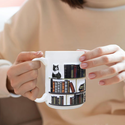Livinges microwave-safe ceramic mug with 3D design and long-lasting print