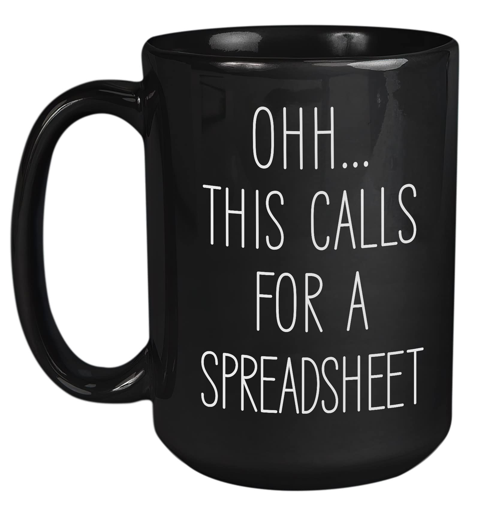 Livinges spreadsheet mug front view ideal for desk humor and team gifts.