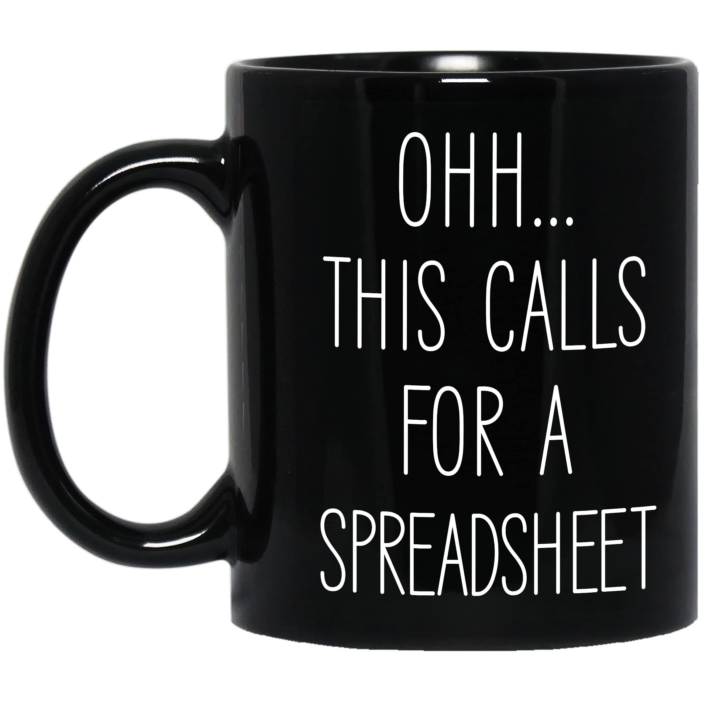Livinges spreadsheet mug front view for daily desk humor and focus.