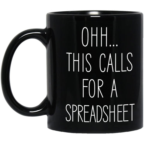 Livinges spreadsheet mug front view for daily desk humor and focus.