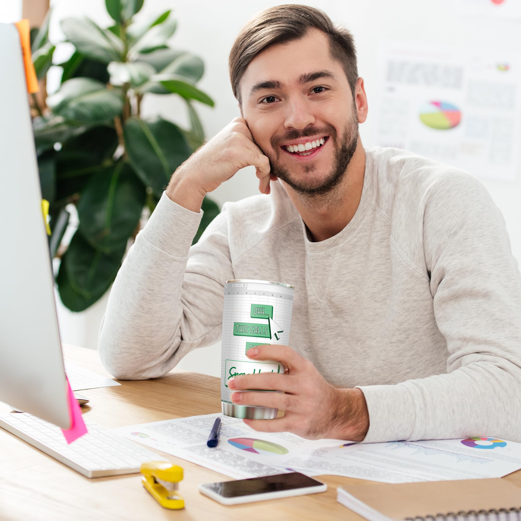 Livinges Spreadsheet Tumbler gift-ready packaging; ideal for birthdays and holidays.