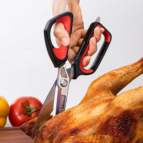 LIVINGO heavy-duty kitchen shears with non-slip handle for comfortable grip