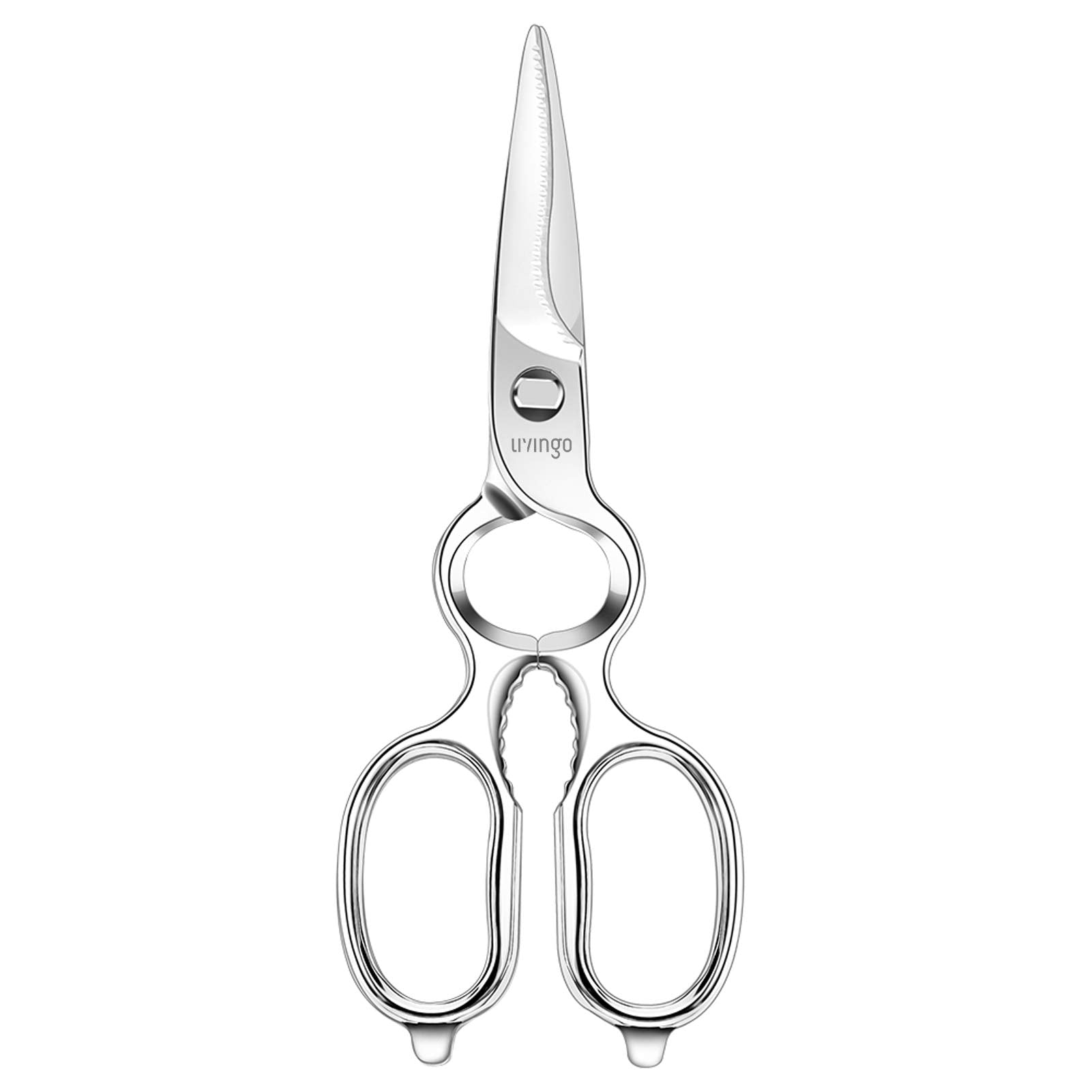 LIVINGO Kitchen Forged Shears 8.5-inch blades for sturdy all-purpose cutting.