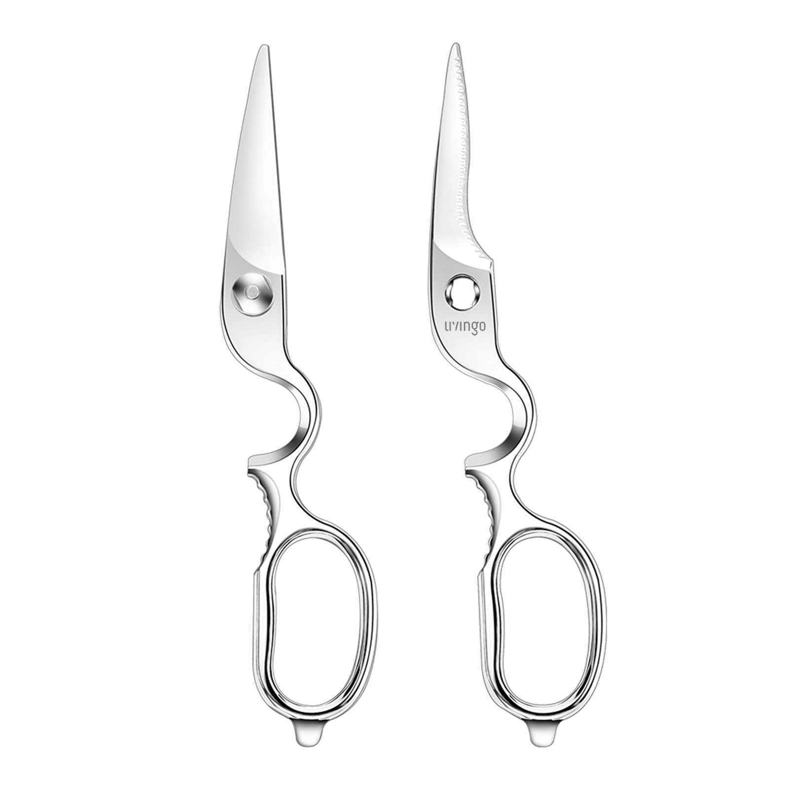 LIVINGO forged shears nut cracker function for cracking nuts securely.