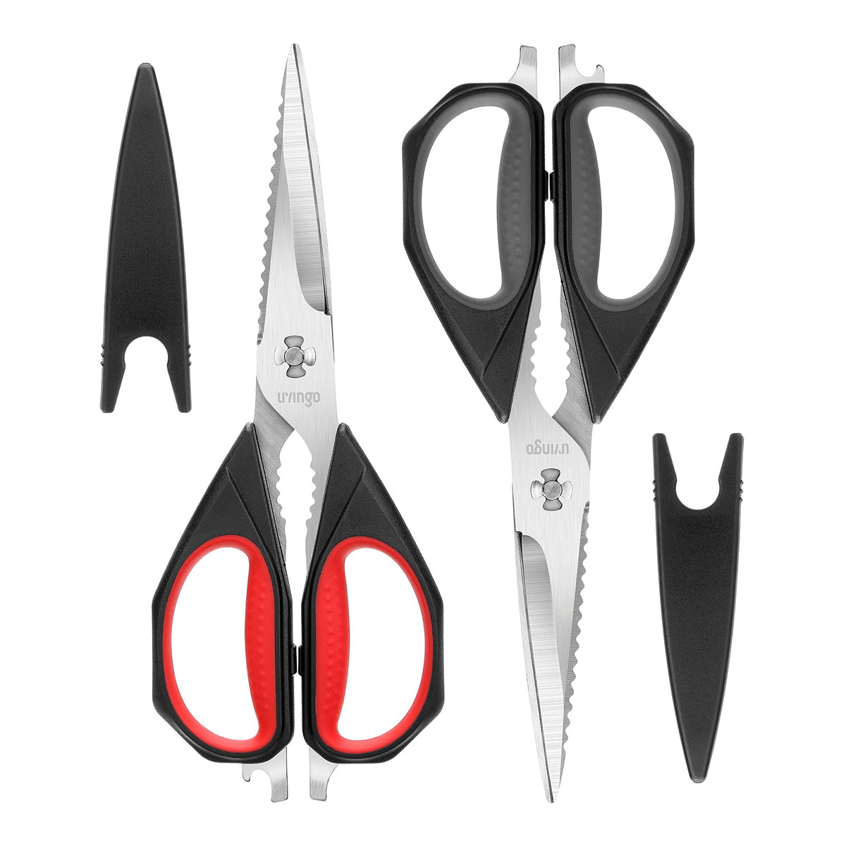 LIVINGO kitchen scissors with come-apart blades for easy cleaning and sharpening.
