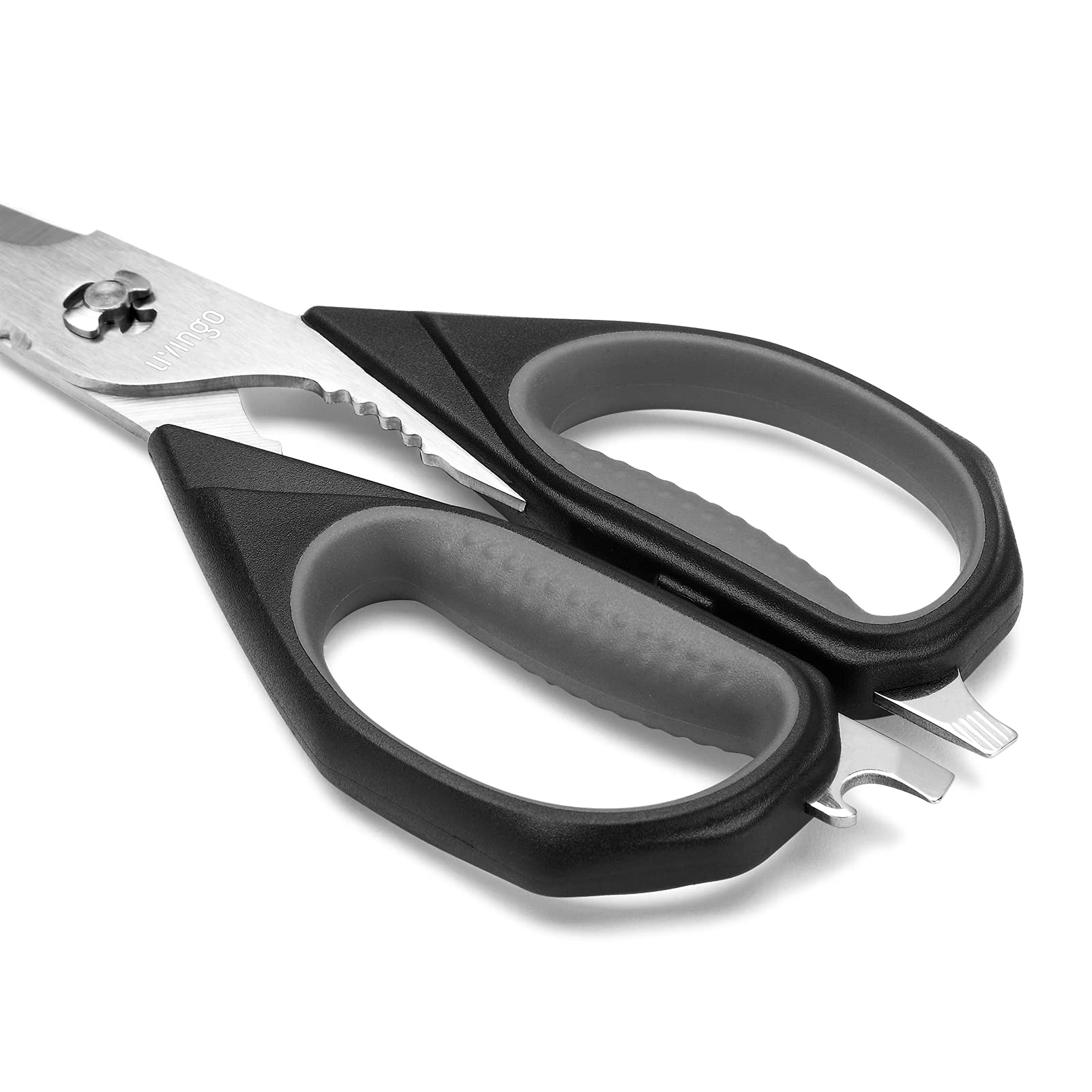 LIVINGO micro-serrated edge grips slippery foods for cleaner cuts.