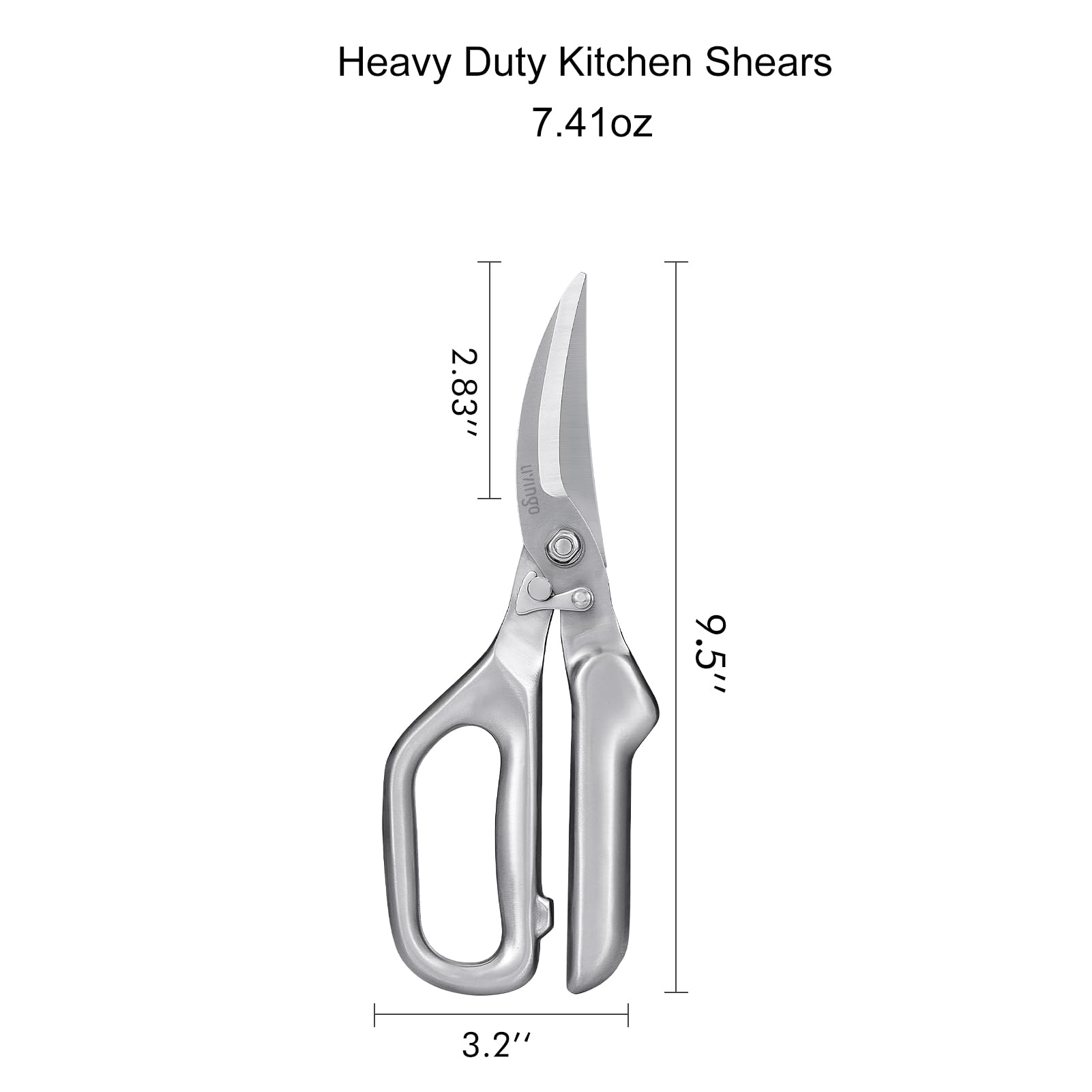 LIVINGO Kitchen Scissors cutting raw meat with precision and control.