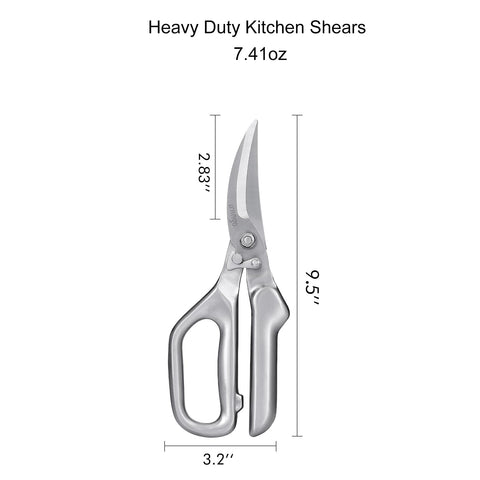 LIVINGO Kitchen Scissors cutting raw meat with precision and control.