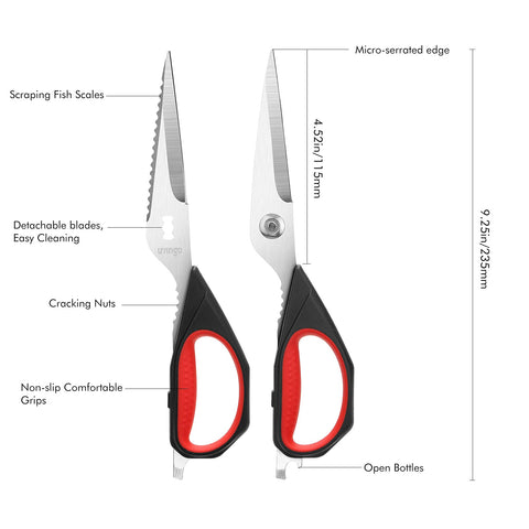 LIVINGO kitchen scissors stainless steel construction delivering durable cutting performance.