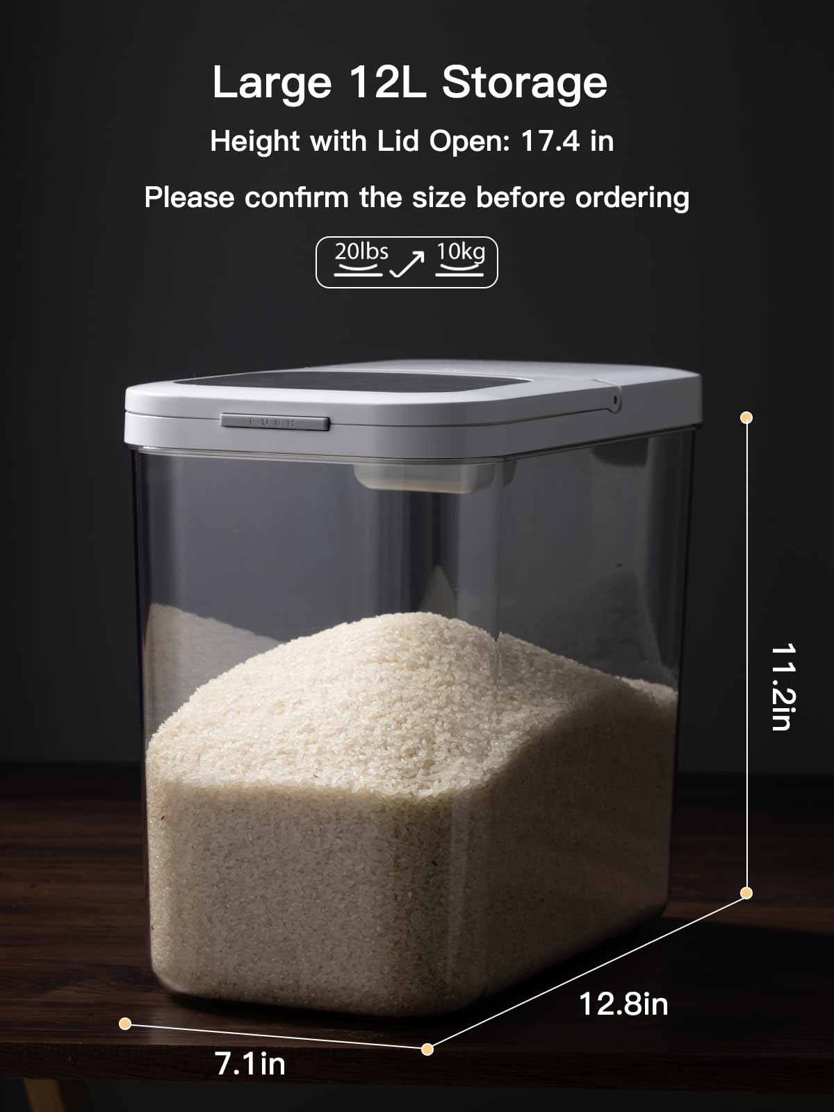 LivLab Mker large airtight container protects staples like rice