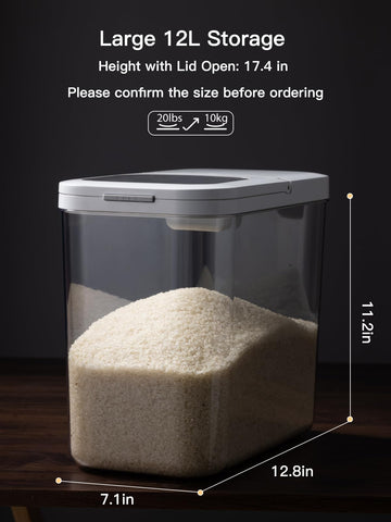 LivLab Mker large airtight container protects staples like rice
