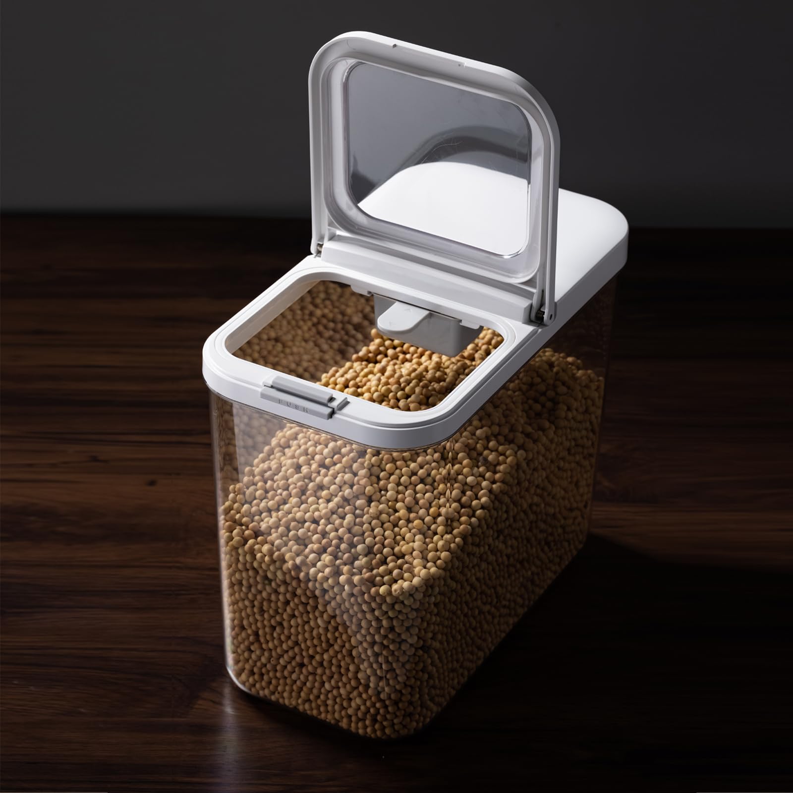 LivLab Mker rice dispenser with crystal-clear view for easy monitoring