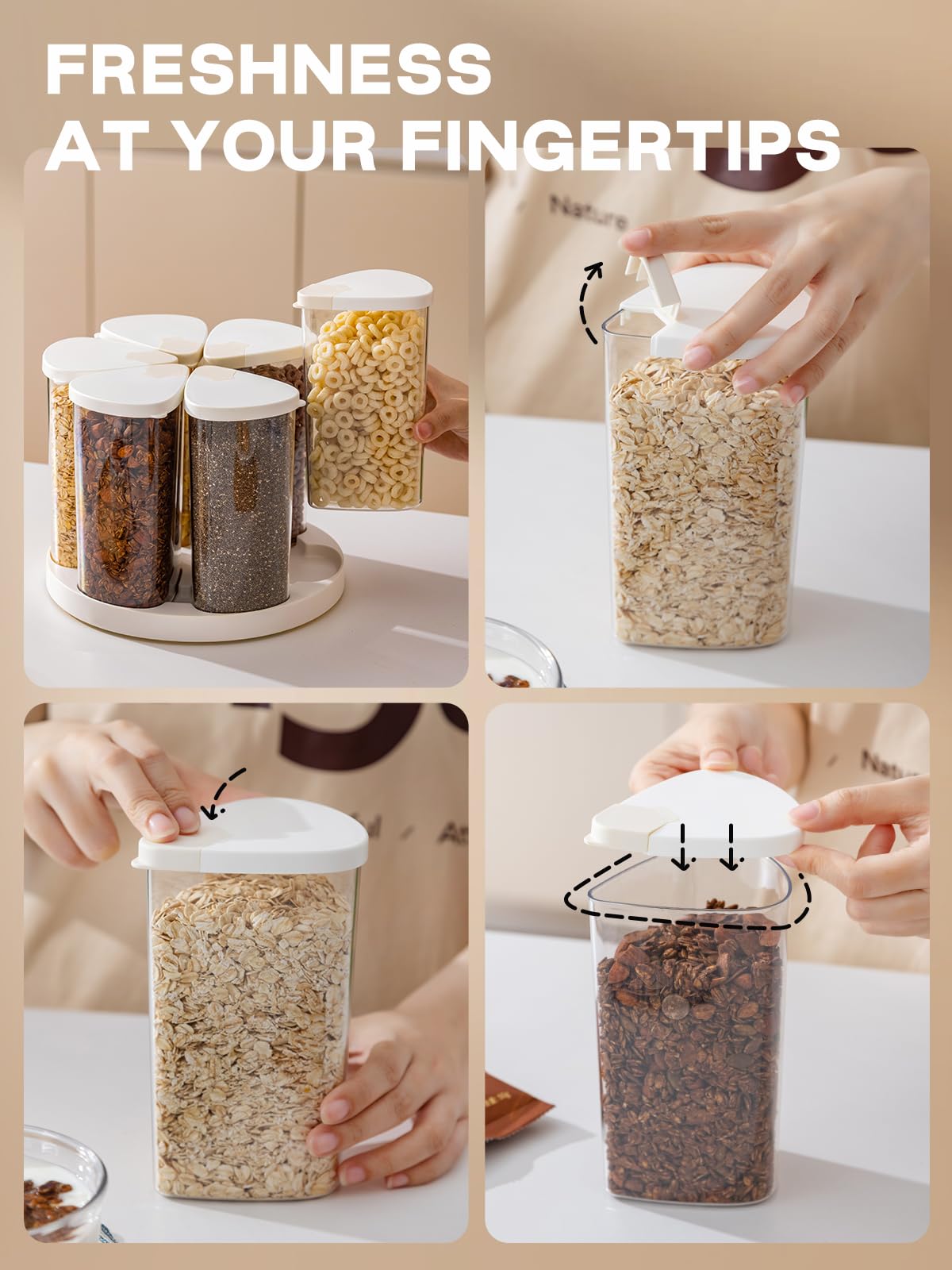 LivLab Mker rice dispenser suits oats, cereals, and flour neatly