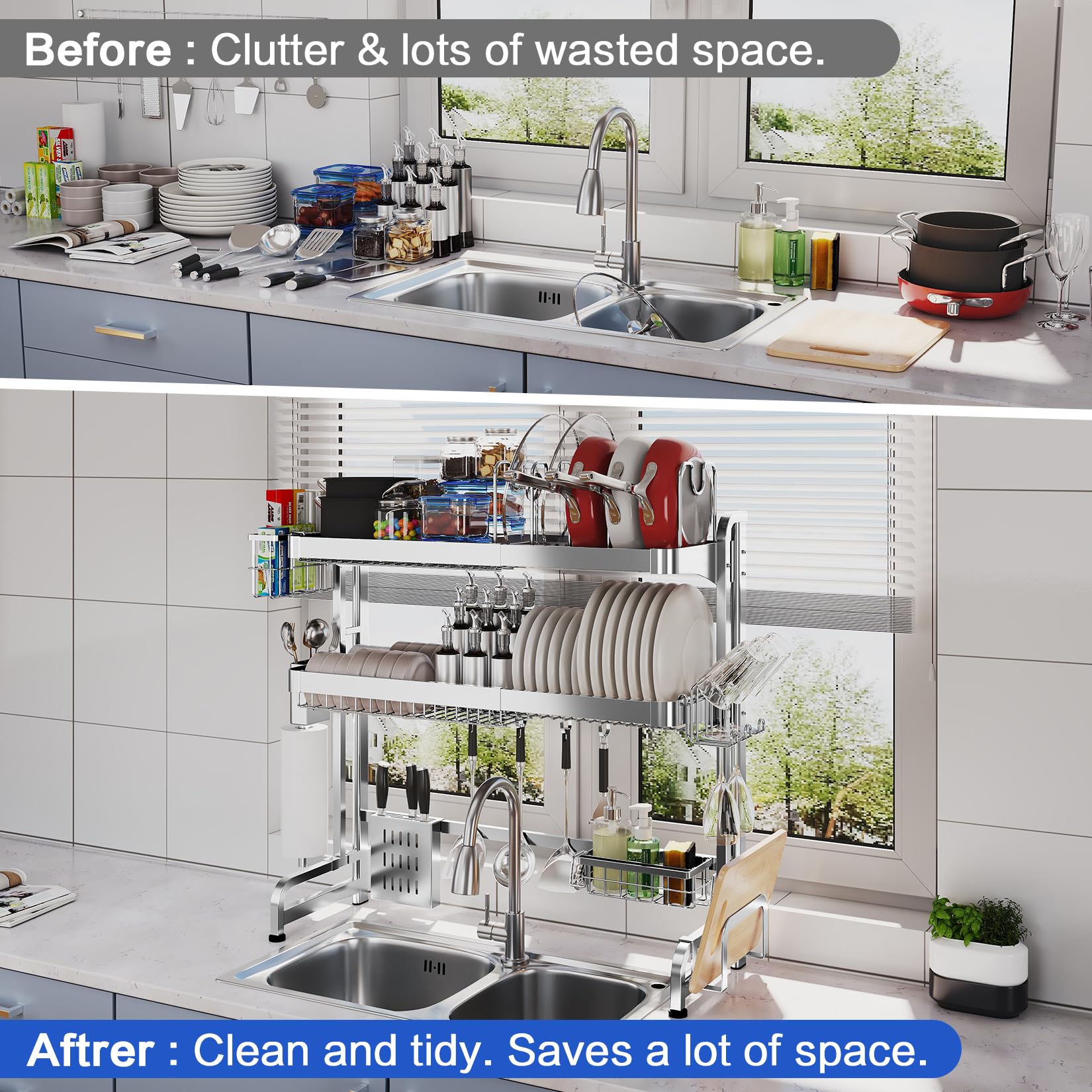 LIVOD cup holder and paper towel slot streamline drying tasks