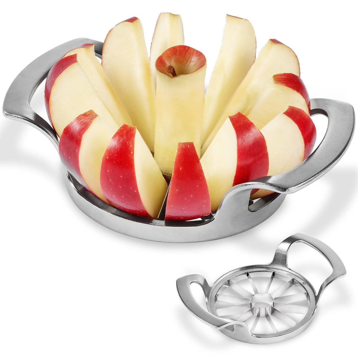 LIVSGNISTA Apple Slicer 12-blade close-up for precise, even slices.