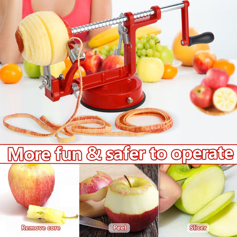 LIVSGNISTA apple slicing action demonstrates peeling and coring in one motion