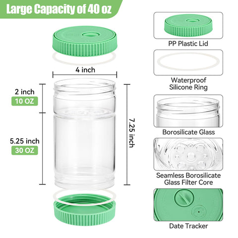LIVSGNISTA 40oz jar offers easy cleaning and safer materials for daily pickling.