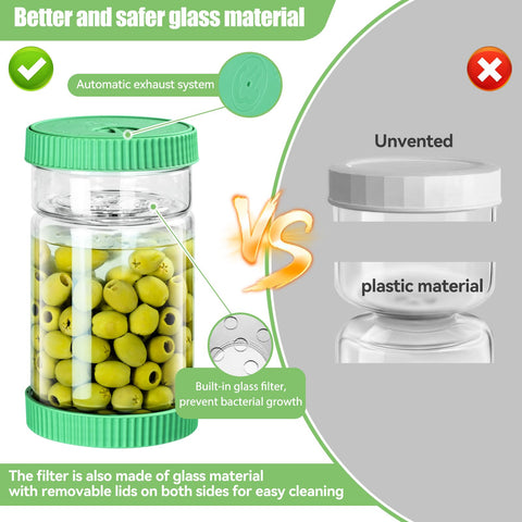 LIVSGNISTA glass fermentation jar made with high-borosilicate glass and safe seal materials.